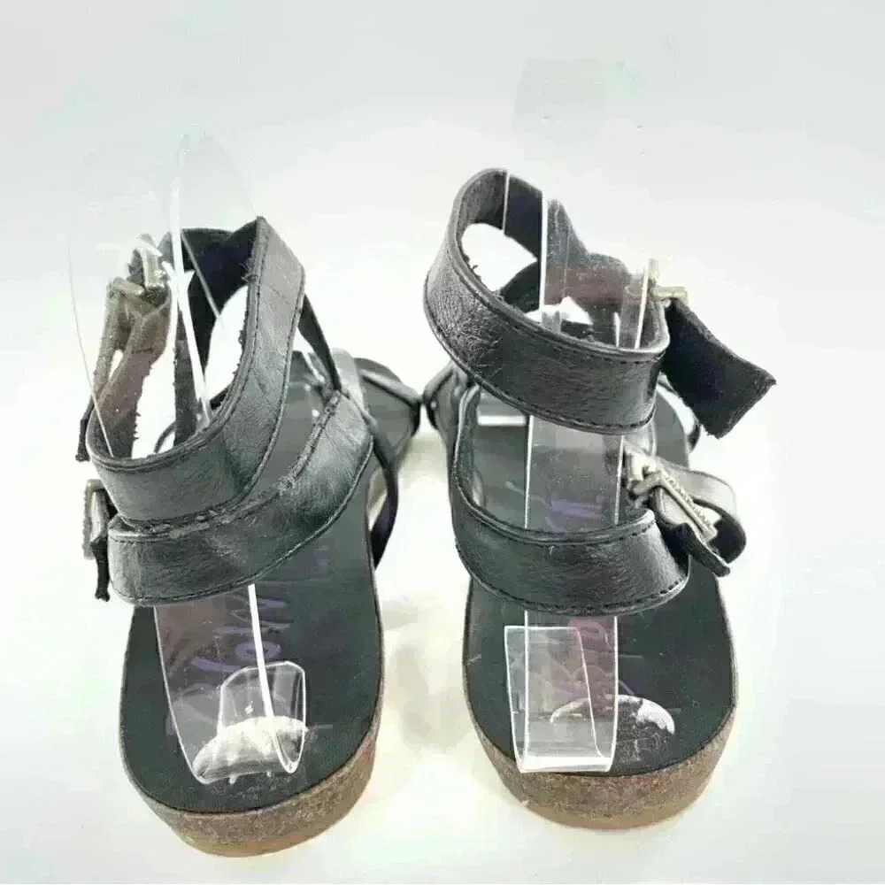 Blowfish womens sandals size 7 black faux leather boho Bohemian festival - Picture 4 of 13